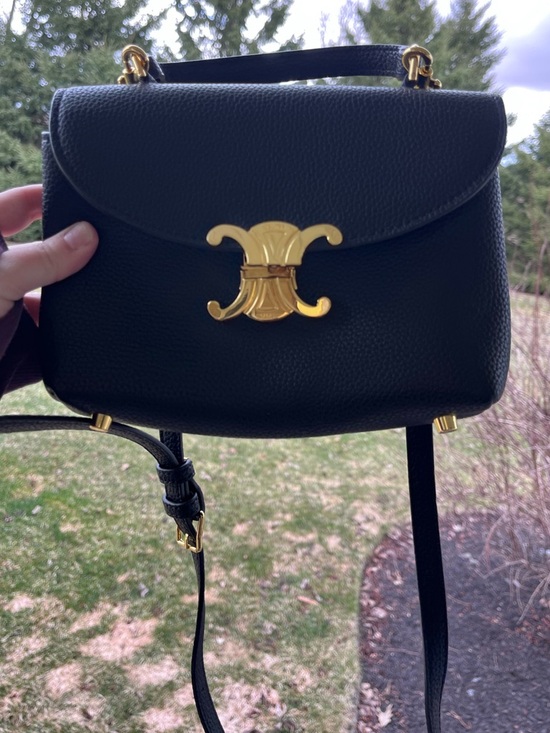 Celine Handbags - Celine nino handbag black gold crossbody purse bag NWOT